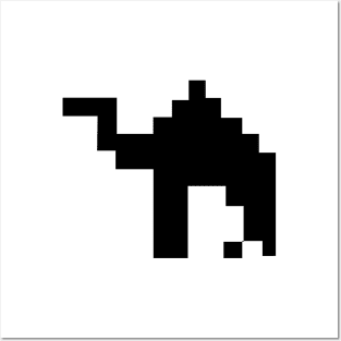 camel animal sillhouette pixel Posters and Art